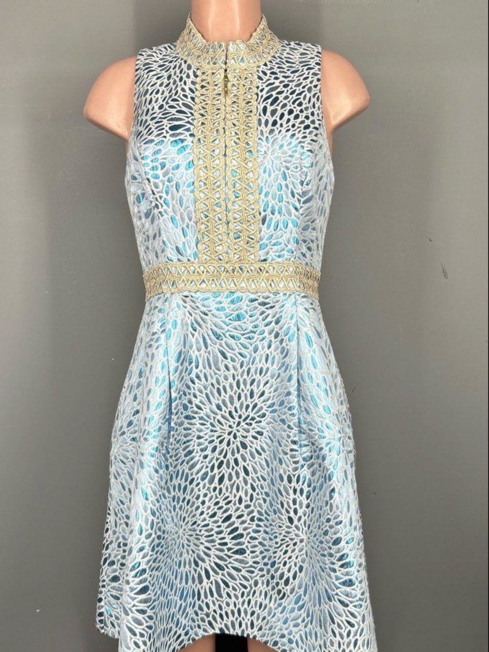 Lily Pulitzer Franci Sleeveless Blue Fit-and-Flare Dress~ NWT~ Sz 4 - Picture 2 of 5